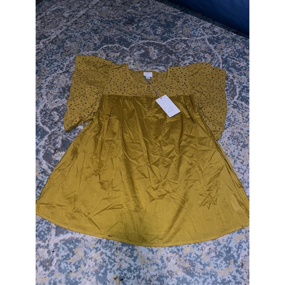 A New Day Woman's Mustard Yellow Blouse (Size XS)